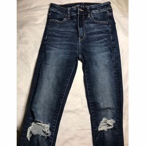 Dark Wash Ripped Knee American Eagle Jeans